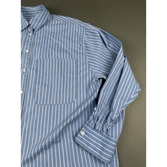 A New Day Blue Long Sleeve Button Front Women's Small Casual Dress Shirt - Picture 5 of 11